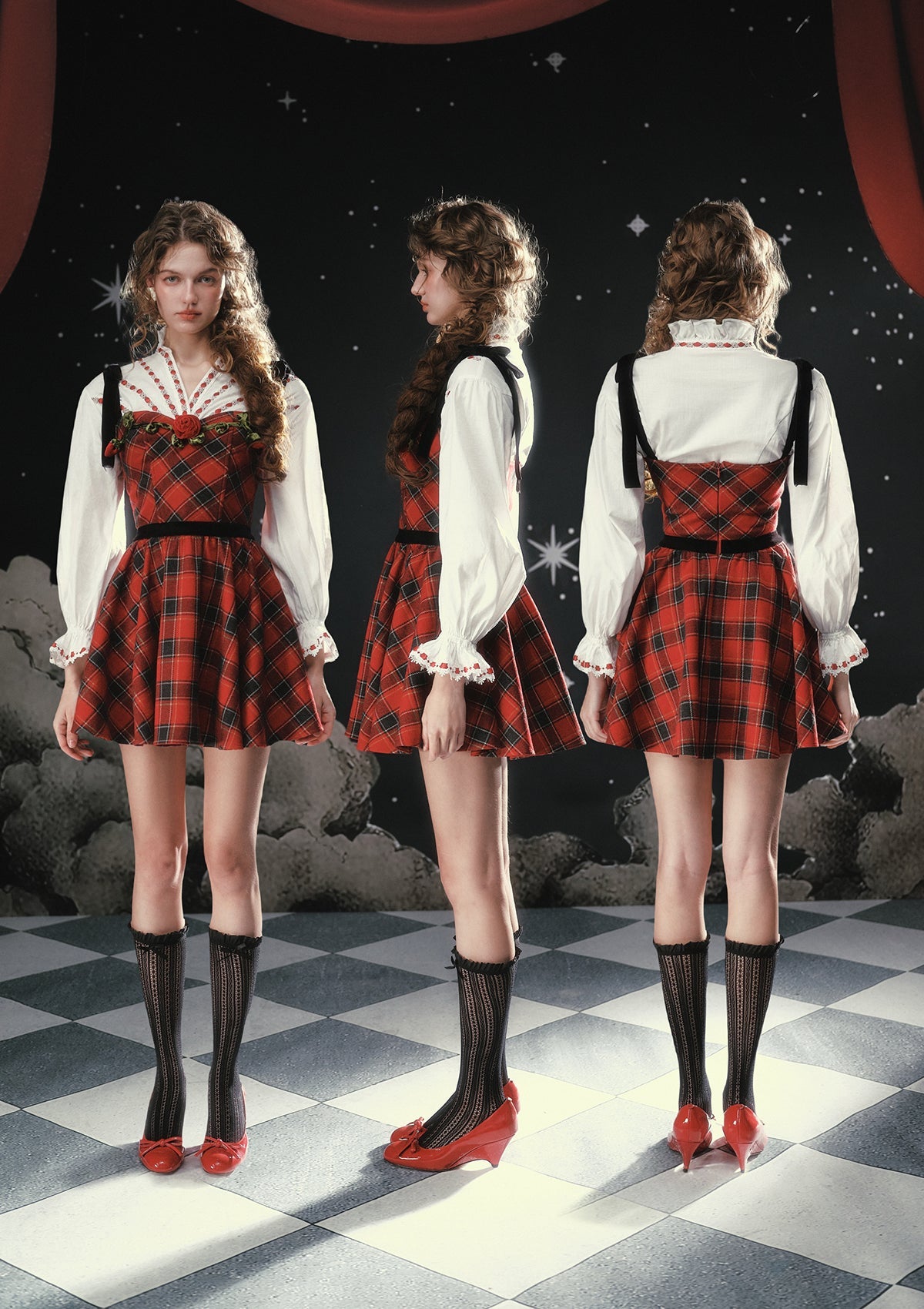 (US Exclusive)Rose Canelé Corset Dress