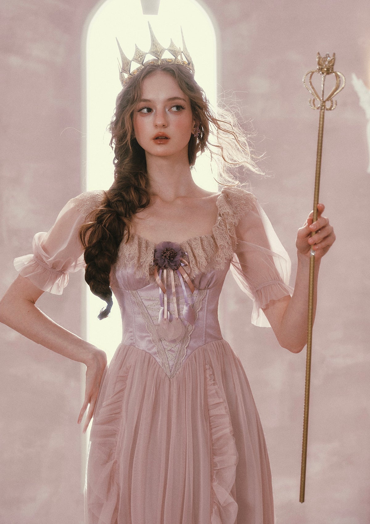 (US Exclusive)Violet Mandarin Duck Princess Corset Dress