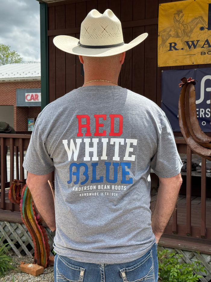 Anderson Bean Heather Grey "Red White & Blue" Tee Shirt