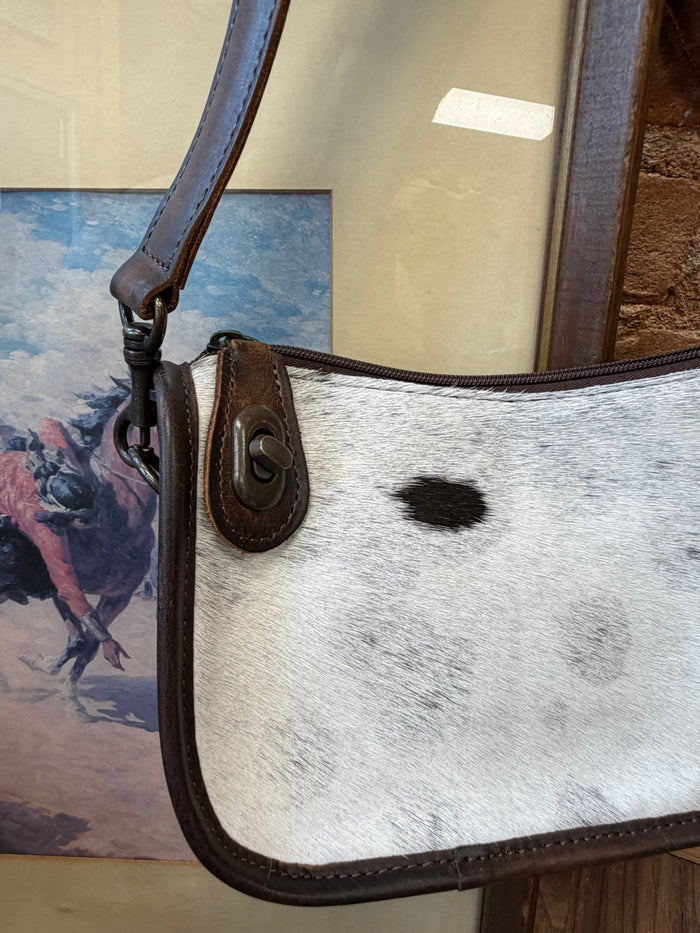 STS Ranchwear Emmy Hair-On Cowhide & Brown Genuine Leather Crossbody Purse STS34296