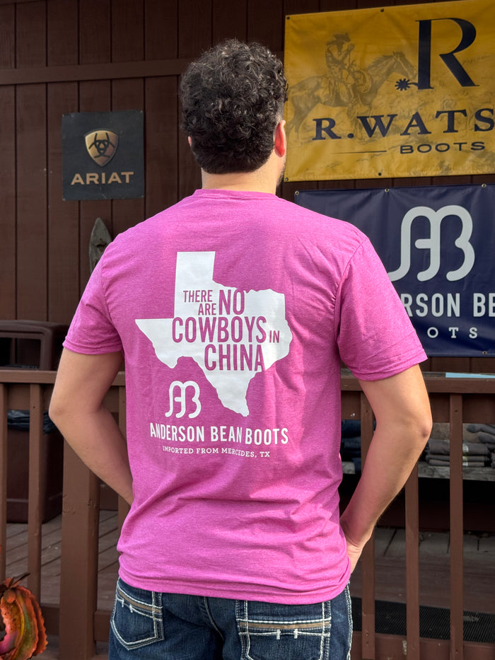 Anderson Bean Heather Berry (Pink) "No Cowboys In China" Tee Shirt