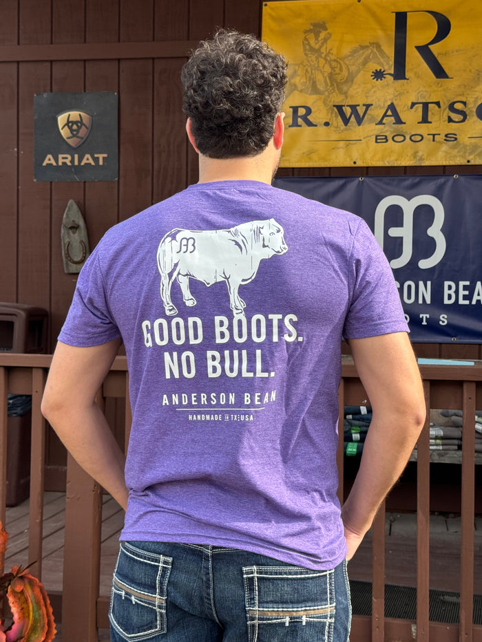 Anderson Bean Heather Purple "Good Boots No Bull" Tee Shirt