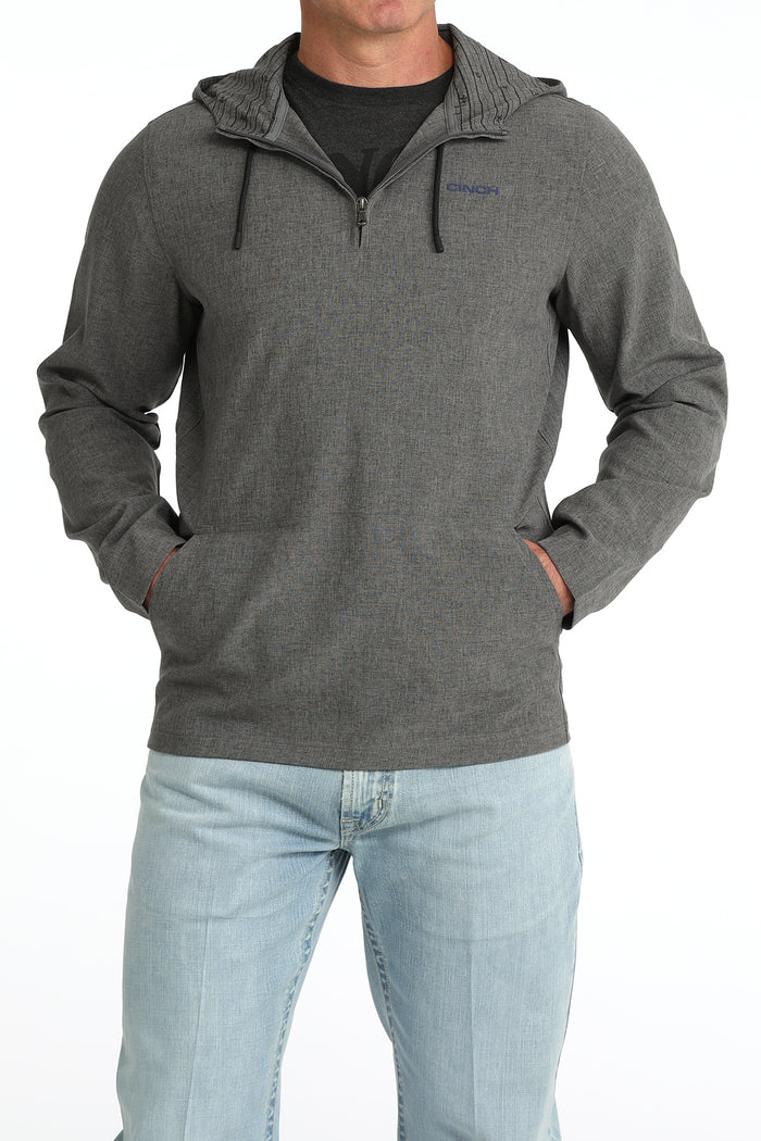 Cinch Men's ArenaFlex Grey 1/4 Zip Hoodie Pullover MTJ1726001