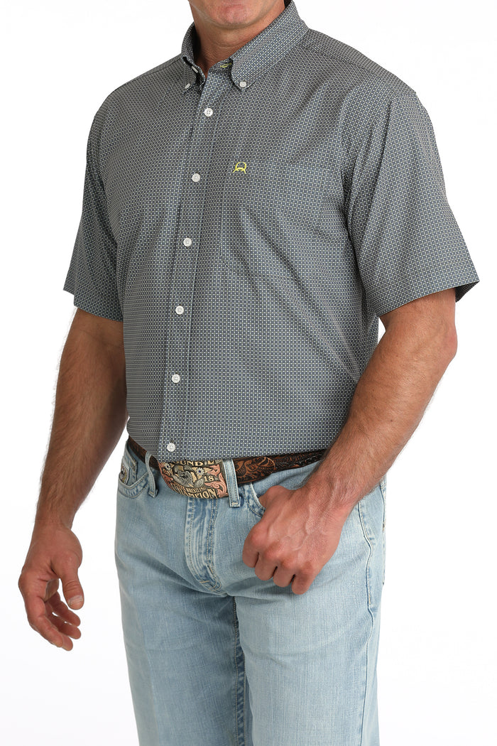 Cinch Men's ArenaFlex Grey Geo Print Short Sleeve Shirt MTW1704168 MTW174168X
