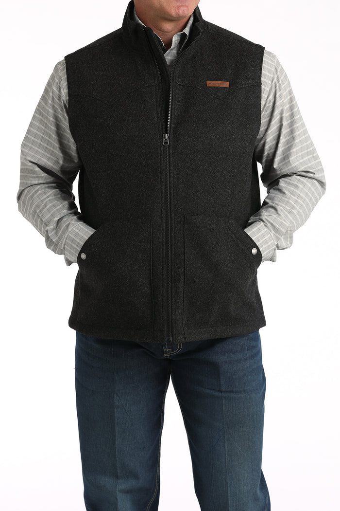 Cinch Men's Black Brushed Knit Full Zip Vest MWV1934001