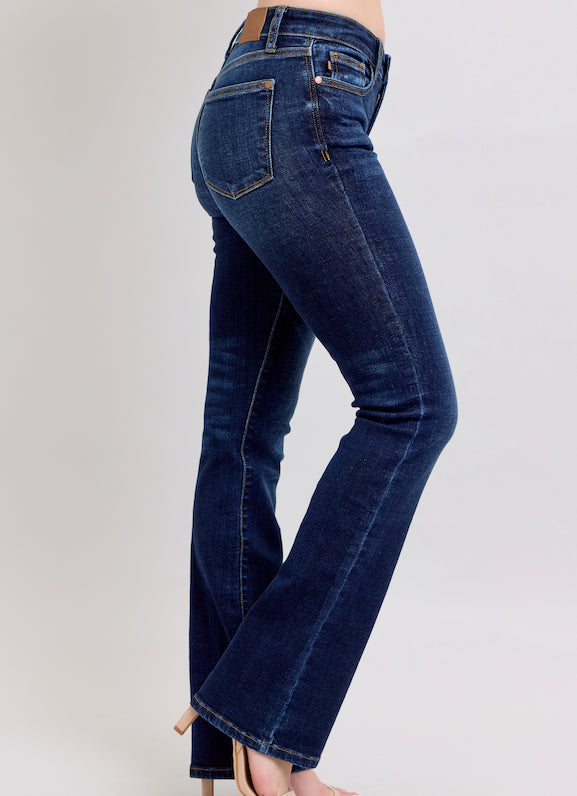 Judy Blue Women's Petite Dark Wash High-Rise Boot Cut Jeans 82586-PT