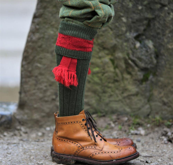 Pennine Byron Olive-Ruby Sock Large