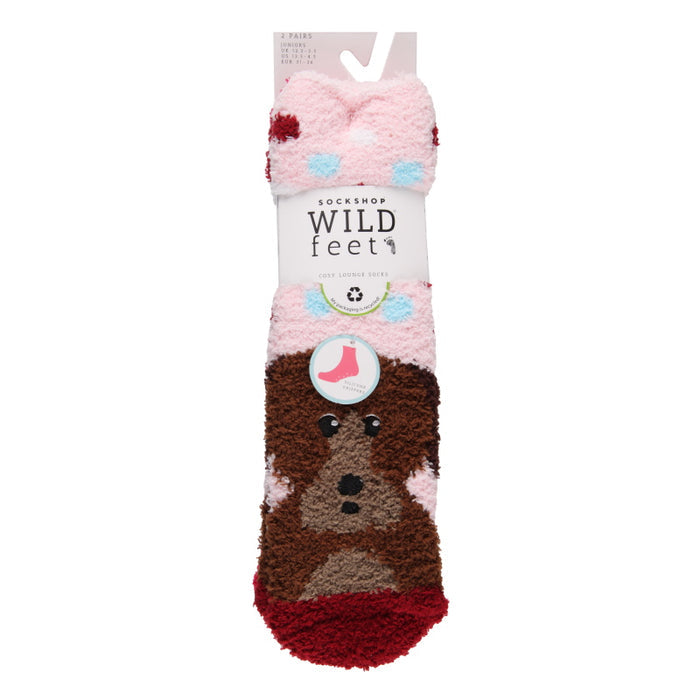 Platinum Jnr 2 Prs Hanging Fluffy Socks: Dog