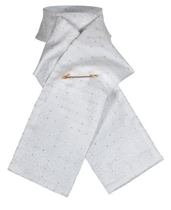 Shires Silver Brocade Ready Tie Riding Stock