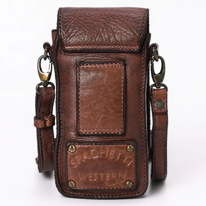 Spaghetti Western Brown Genuine Leather Cell Phone Purse SWC204BRN