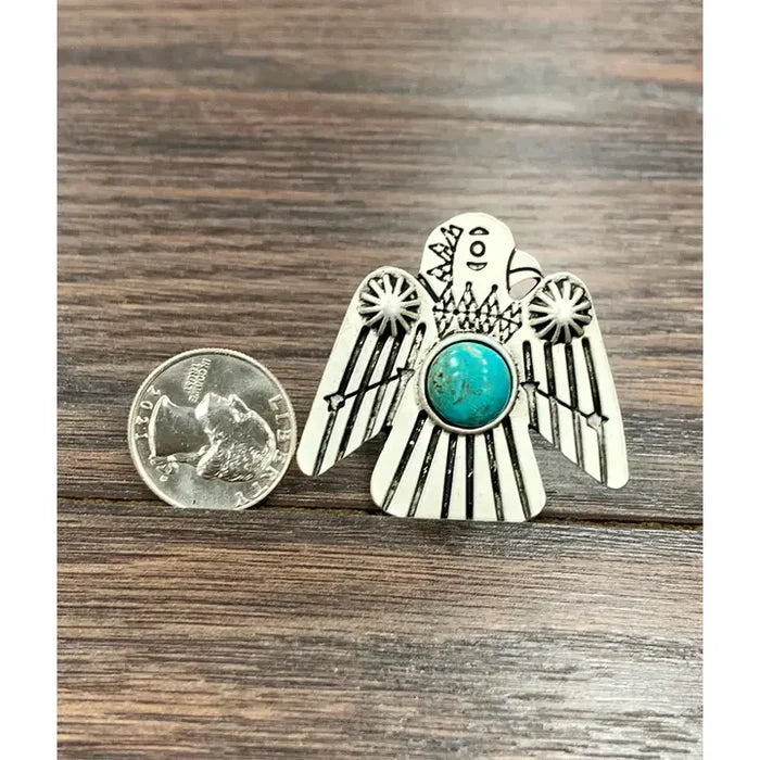 Western Big Thunderbird Turquoise Ring 730389