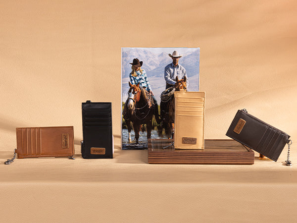 Wrangler Brown Genuine Leather Card Case Split Key Ring Wallet WGW-W1004BR