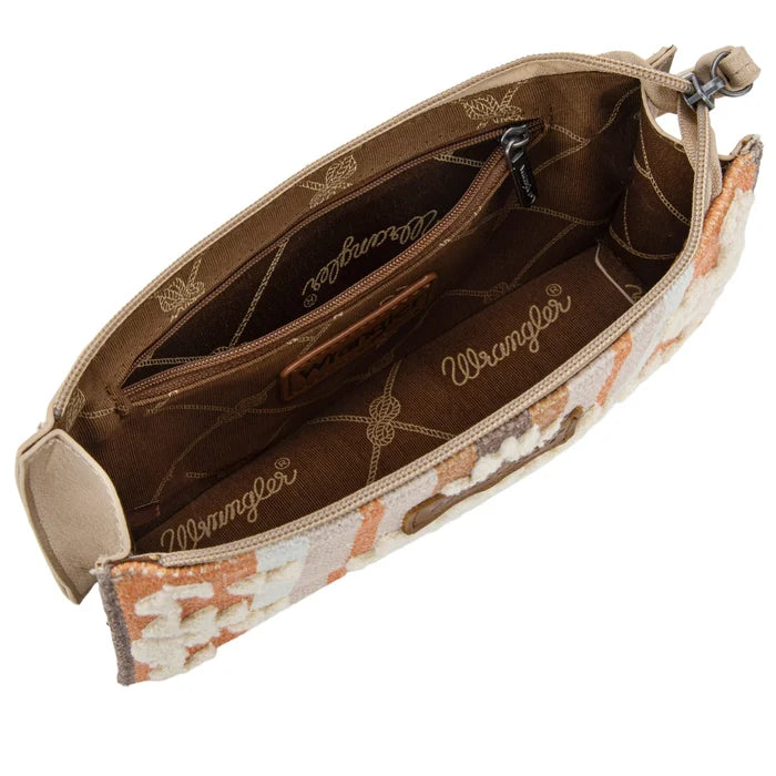 Wrangler Tan Sherpa Aztec Canvas Clutch Wallet WG313-181TN