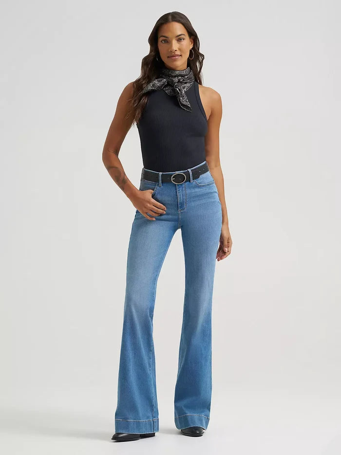 Wrangler Women's Bespoke Bristol Medium Wash High-Rise Trouser Jeans 112374972