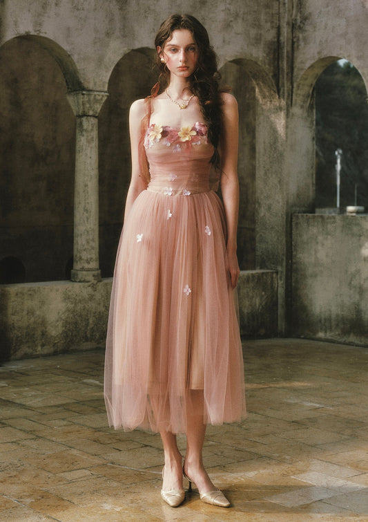 Fluttering Ribbon Dance Corset Dress