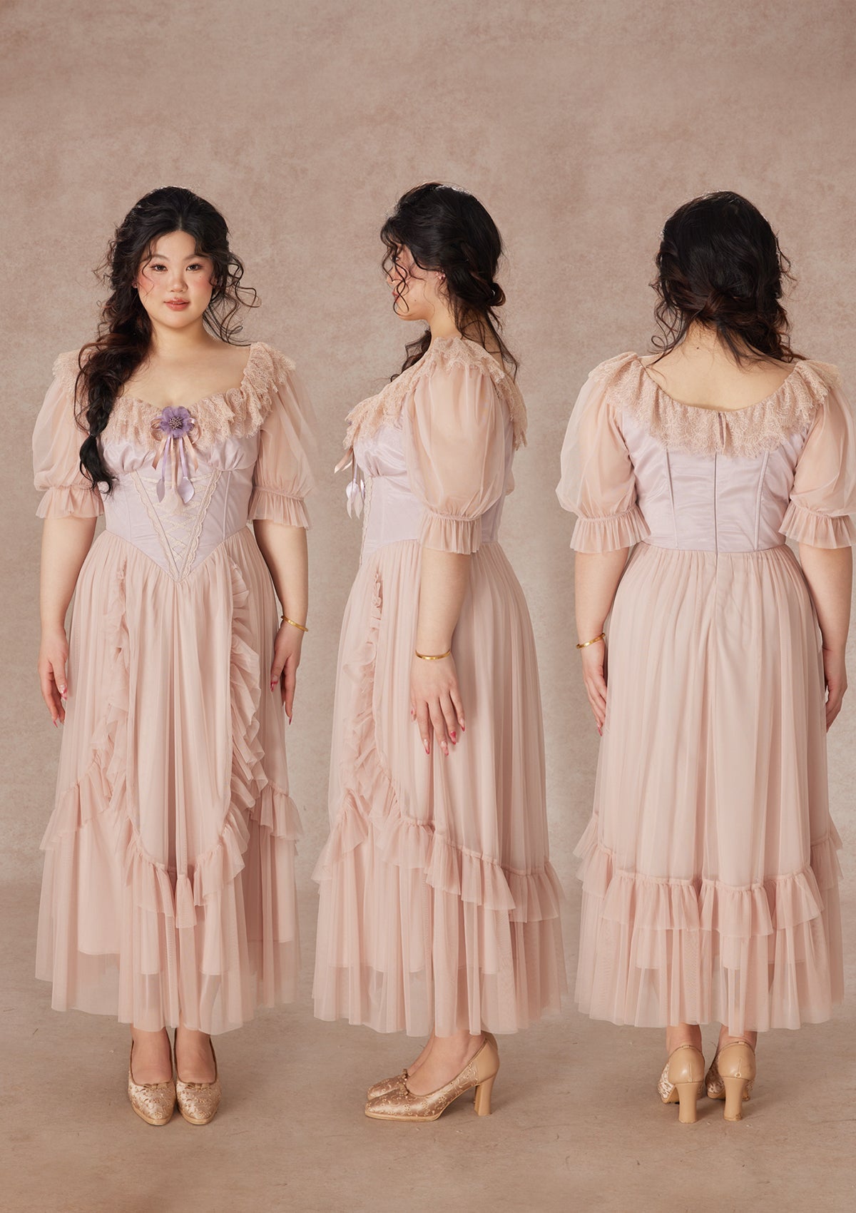 Curve&Plus Violet Mandarin Duck Princess Dress