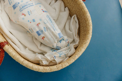 Knit Swaddle Blanket - The Polar Express