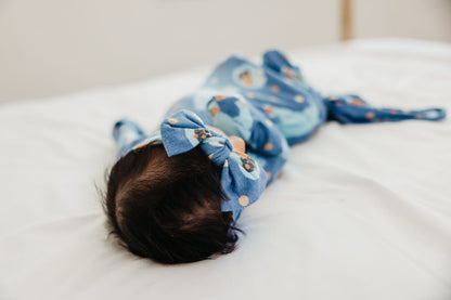 Knit Headband Bow - Cookie Monster