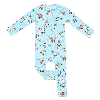 Bamboo Convertible Zip-Up Footie Pajama - Rocketeer