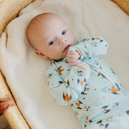 Bamboo Convertible Zip-Up Footie Pajama - Rocketeer