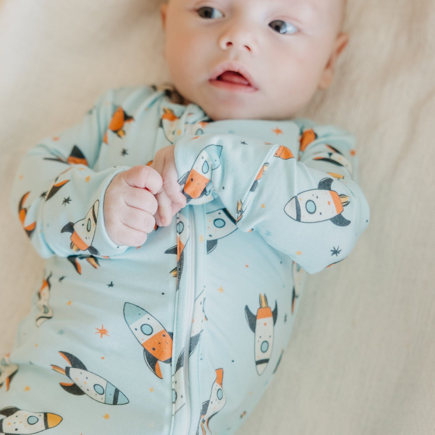 Bamboo Convertible Zip-Up Footie Pajama - Rocketeer