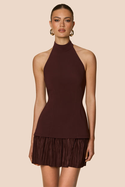 Nookie Darling Mini Dress - Chocolate