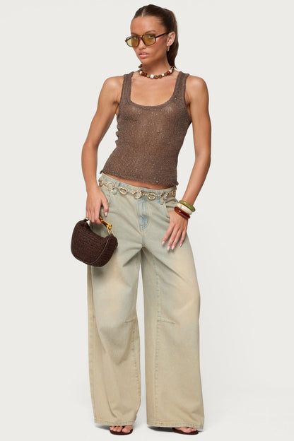 Eleora Sequin Knit Tank Top