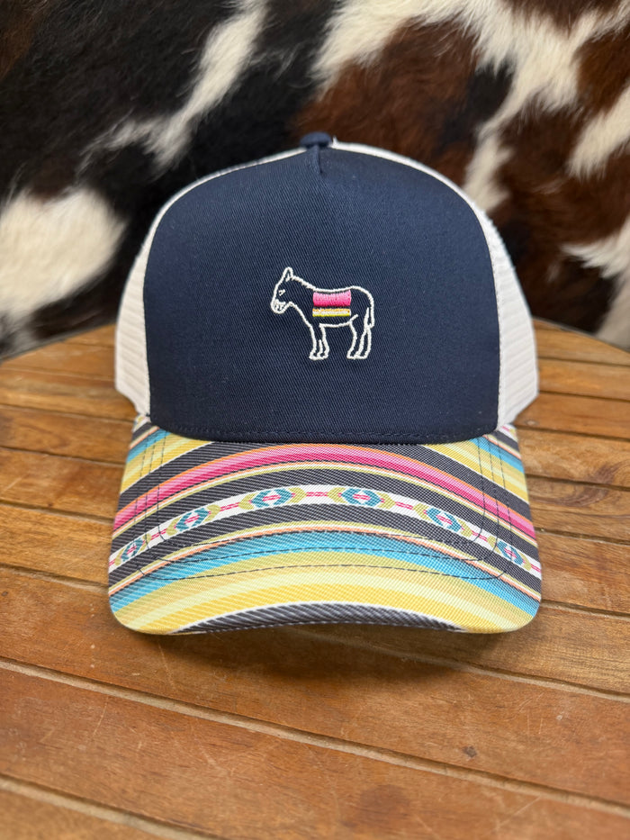Cruel Girl Denim Women's Navy & Serape Print Trucker Ball Cap CCC0041042