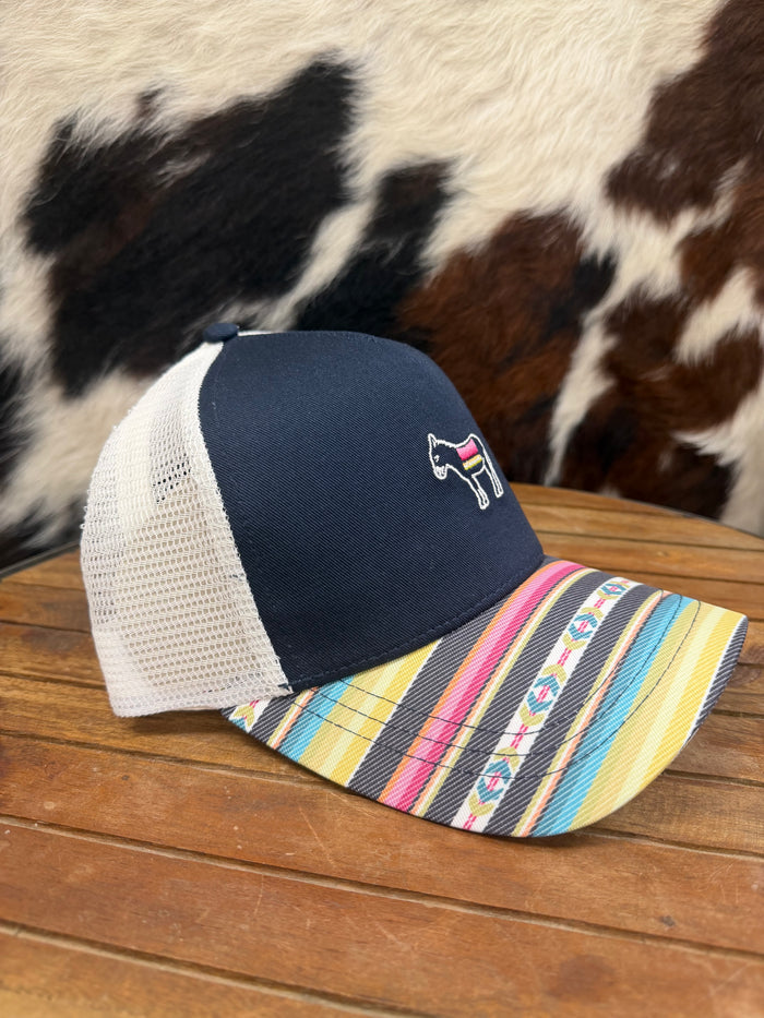 Cruel Girl Denim Women's Navy & Serape Print Trucker Ball Cap CCC0041042