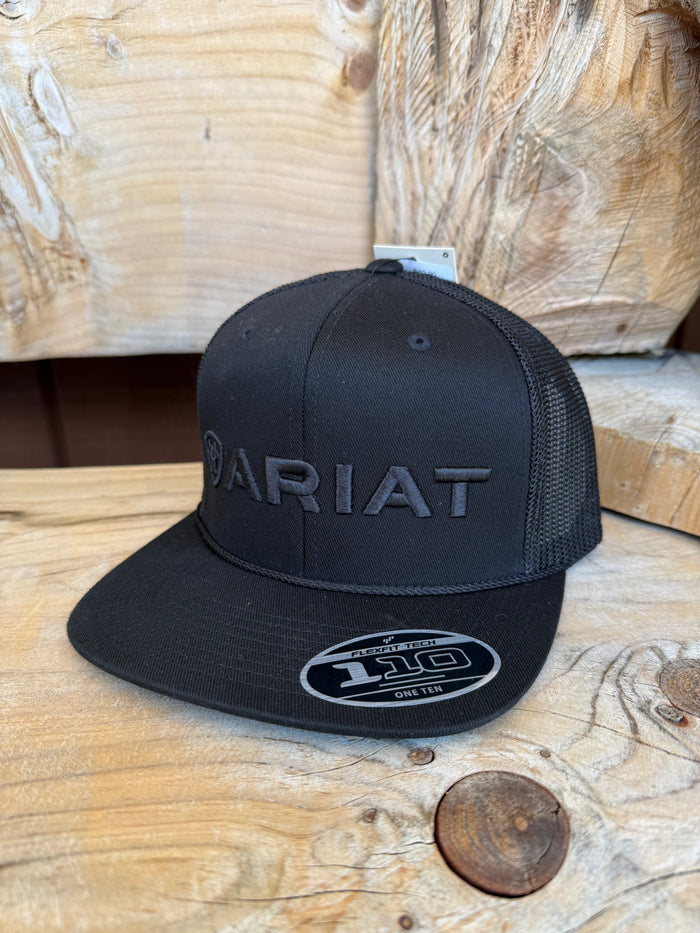 Ariat Black Logo Embroidered 6-Panel Snapback Ball Cap A300091801