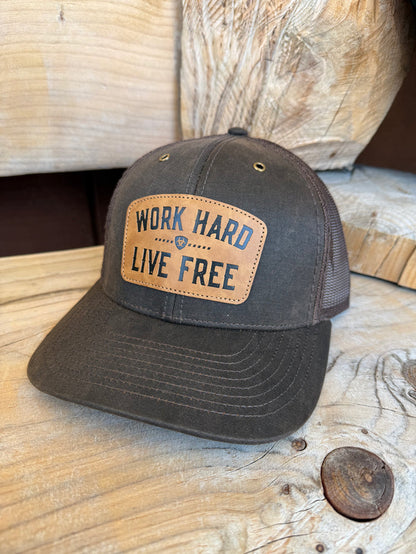 Ariat Work Richardson 112 Brown 'Work Hard Live Free' 6-Panel Snapback Ball Cap A290003102