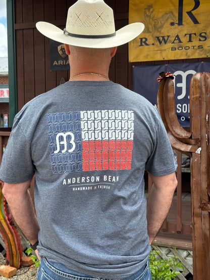 Anderson Bean Dark Heather Grey "Boot Flag" Tee Shirt