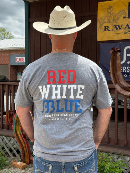 Anderson Bean Heather Grey "Red White & Blue" Tee Shirt