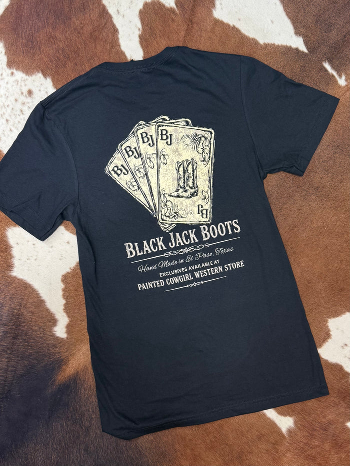 Painted Cowgirl X Black Jack Boots Exclusive Black Tee Shirt