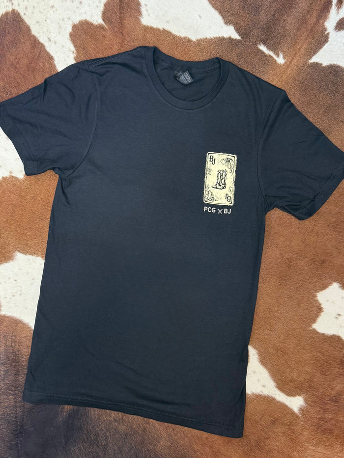 Painted Cowgirl X Black Jack Boots Exclusive Black Tee Shirt
