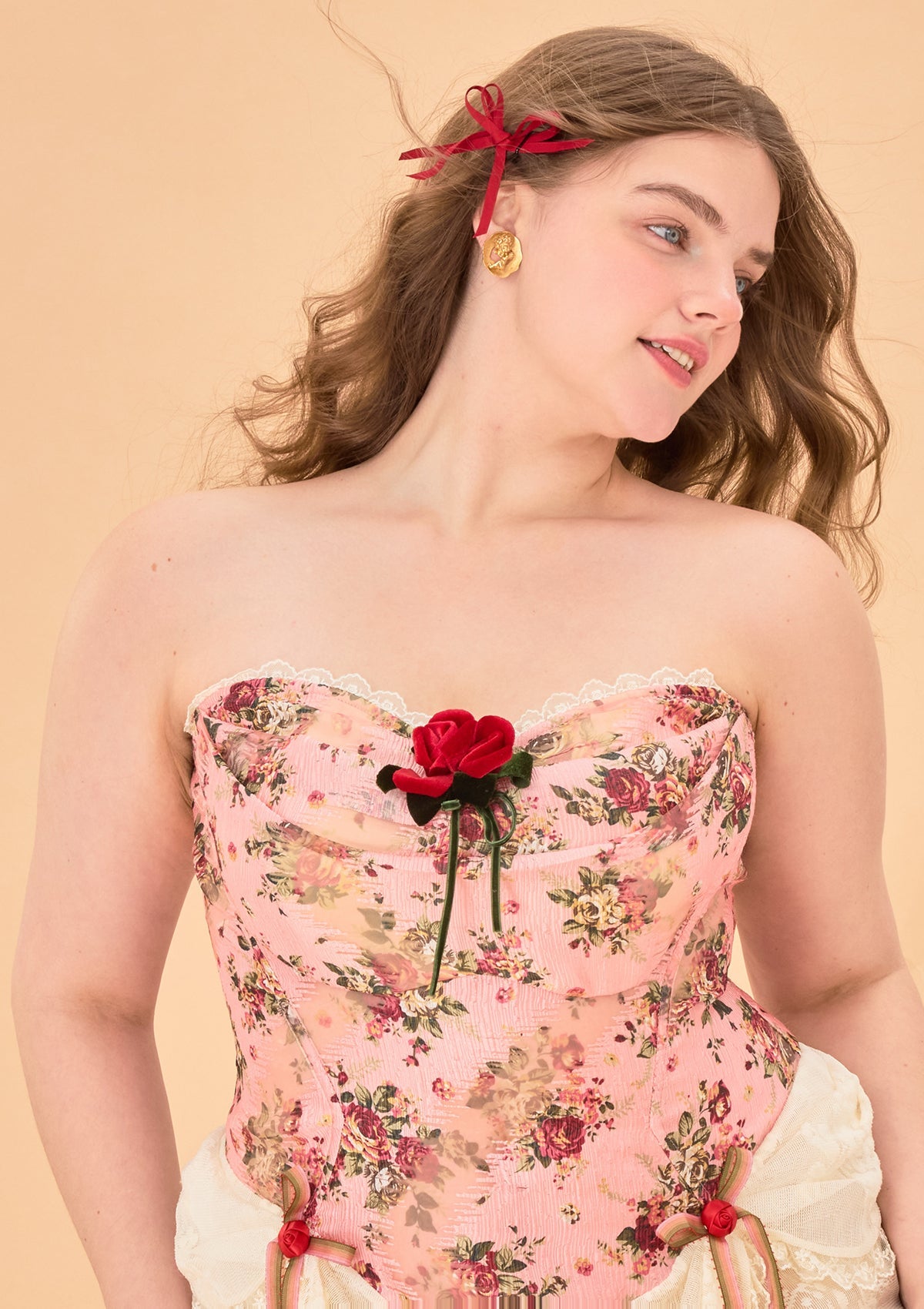 （US Exclusive）Curve & Plus Rose Sous La Lune Corset Dress