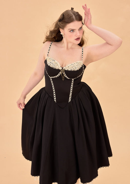 （US Exclusive）Curve & Plus Kate the Schemer Corset Dress