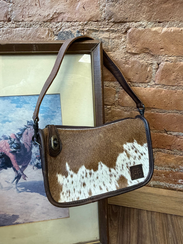 STS Ranchwear Emmy Hair-On Cowhide & Brown Genuine Leather Crossbody Purse STS34296