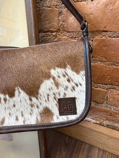 STS Ranchwear Emmy Hair-On Cowhide & Brown Genuine Leather Crossbody Purse STS34296
