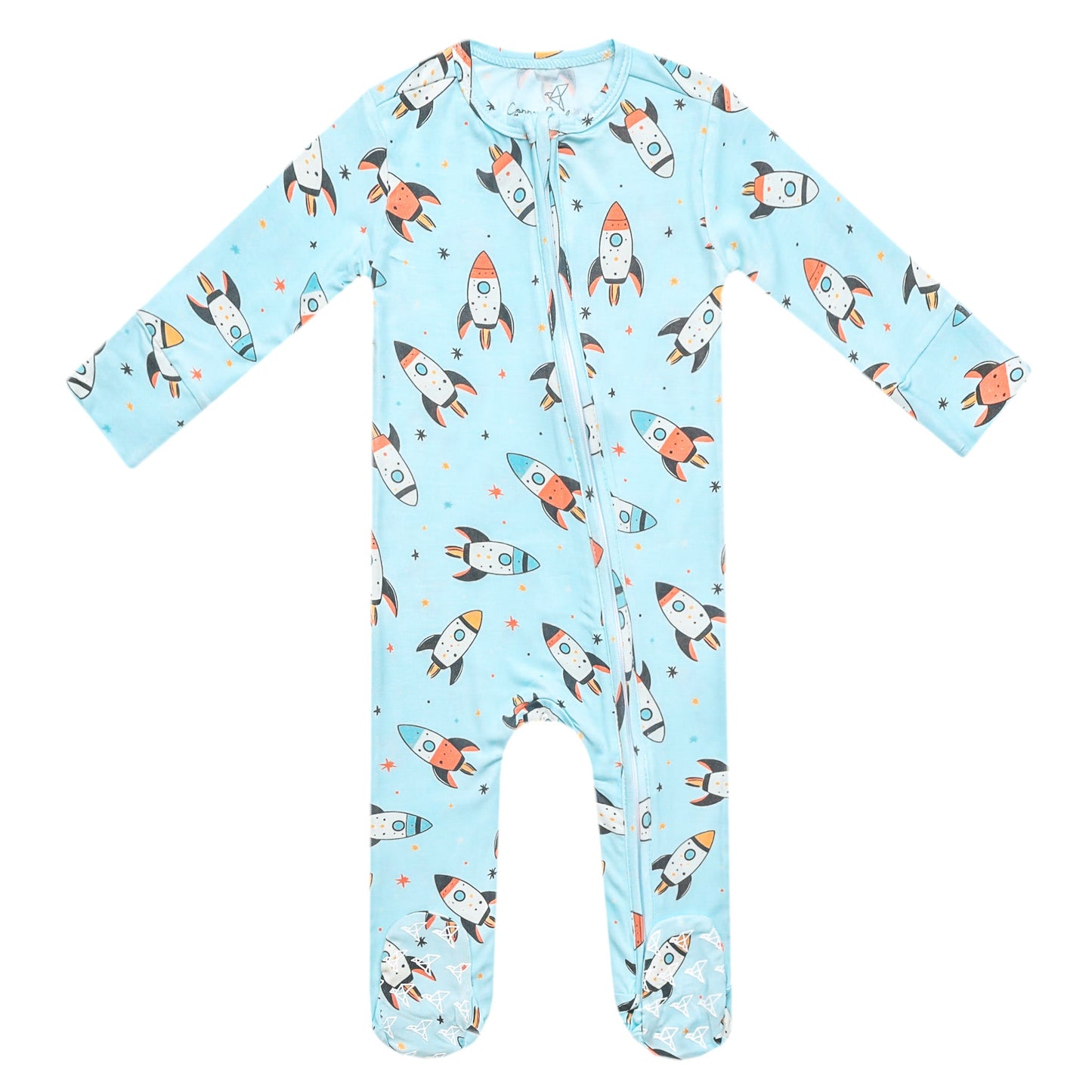 Bamboo Zip-Up Footie Pajama - Rocketeer