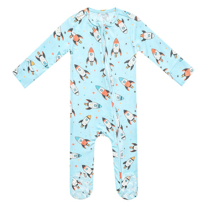 Bamboo Zip-Up Footie Pajama - Rocketeer
