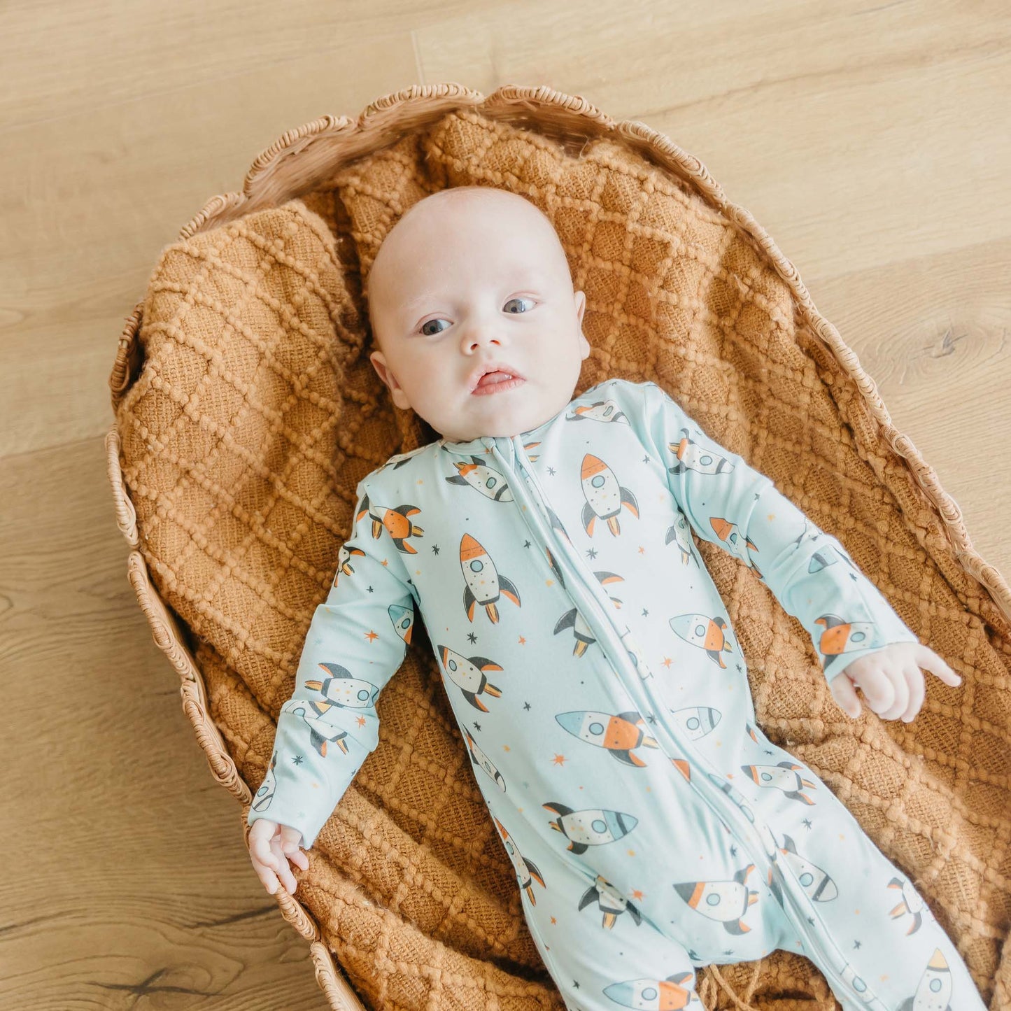 Bamboo Zip-Up Footie Pajama - Rocketeer