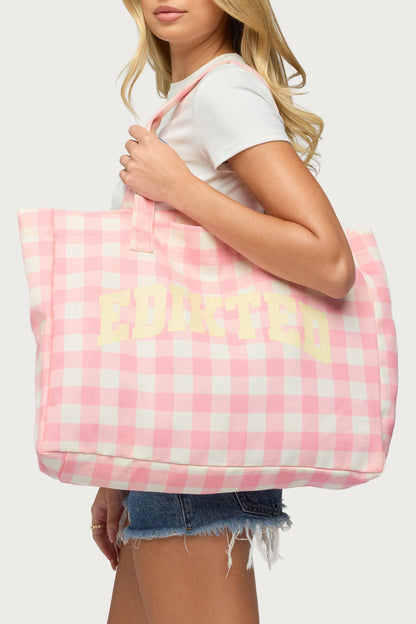 Edikted Gingham Tote Bag