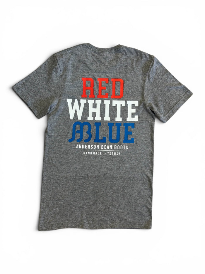 Anderson Bean Heather Grey "Red White & Blue" Tee Shirt