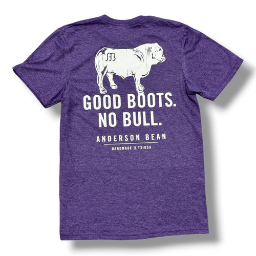Anderson Bean Heather Purple "Good Boots No Bull" Tee Shirt