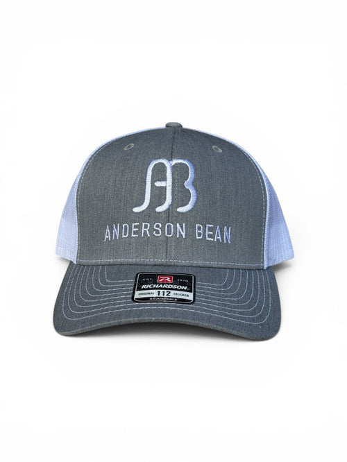 Anderson Bean Richardson 112 Grey & White Big AB Full Logo 6 Panel Snap Back Hat