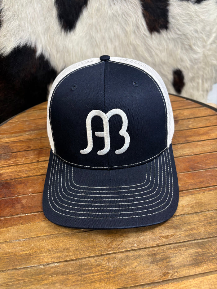 Anderson Bean Richardson 112 Navy Blue & White Big AB 6 Panel Snap Back Hat