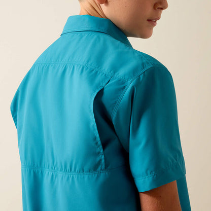 Ariat Boy's VentTEK Outbound Blue Moon Turquoise Classic Fit Button Short Sleeve Shirt 10073499