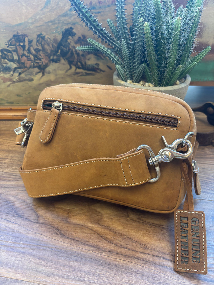 Ariat Gwen Collection Brown Genuine Leather Belt Crossbody Purse A770017402