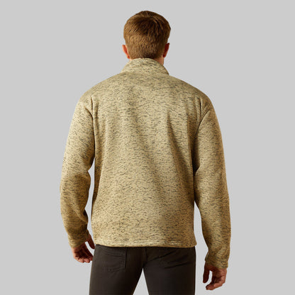 Ariat Men's Caldwell Heather Beige 1/4 Button Pullover Sweater 10062481
